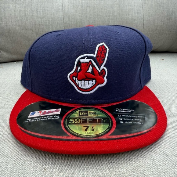 New Era Other - Cleveland Indians New Era On-Field Cap 59Fifty Size 7 7/8 Hat CHIEF WAHOO ✨NWT✨